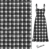 Black And White Checks Digital Printed Fabric For Shirt Dress Material